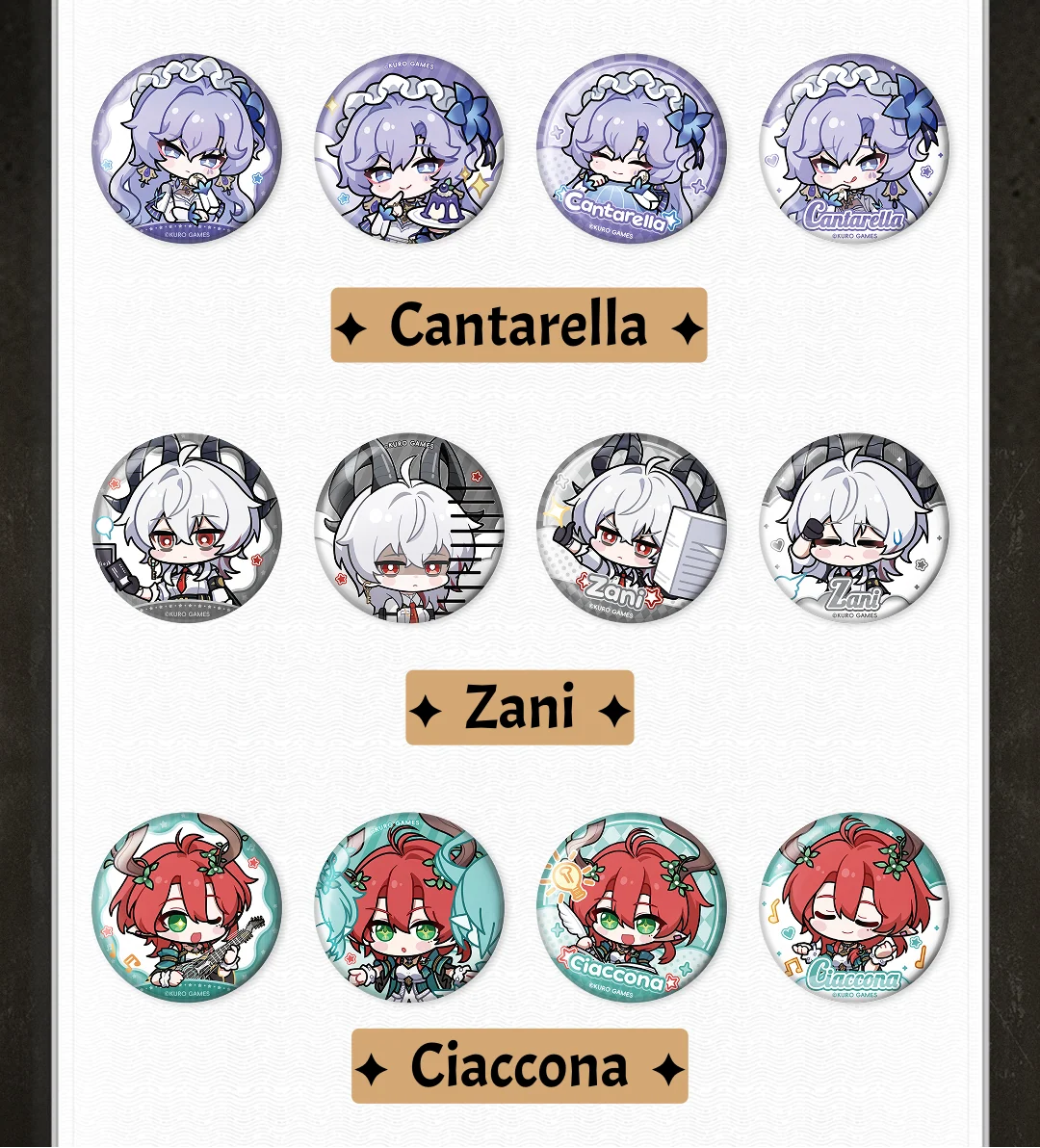 Wuthering Waves - Sticker Series Mini Badge Set KURO GAMES