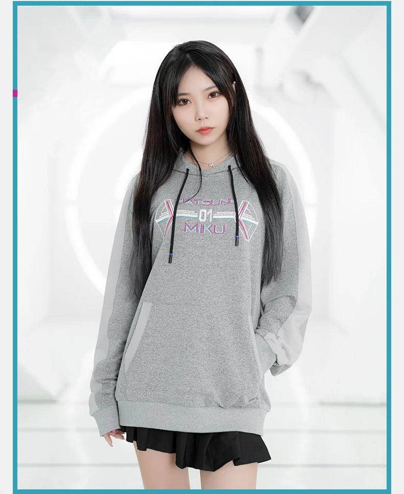 Hatsune Miku - Hatsune Miku Grey Hoodie Outerwear Moeyu