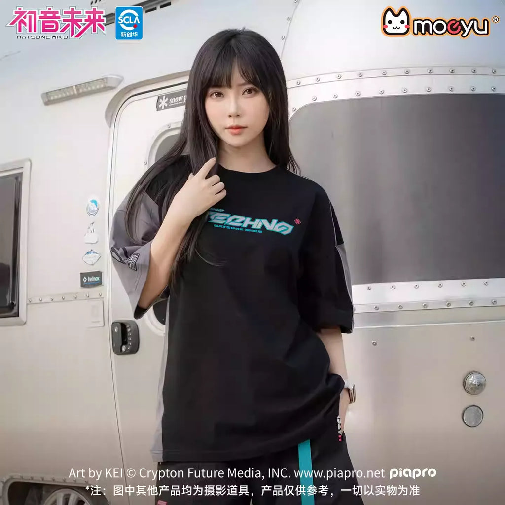 Hatsune Miku - Hatsune Miku Neon Techno Series Patchwork T-shirt Moeyu