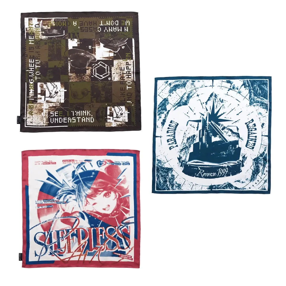 Reverse: 1999 - Woven Rainlines Pure Silk Scarf BLUEPOCH
